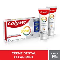 creme Dental Colgate Total 12 Clean Mint com 2 Unidades de 90g