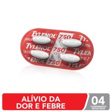 Tylenol Johnson & Johnson 750mg com 4 comprimidos