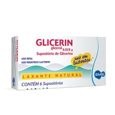 Glicerin Lactente Ems 0,828g com 6 supositórios Adulto