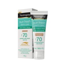 Protetor Solar Neutrogena Sun Fresh Derm Care Pele Morena Fps 70 40g