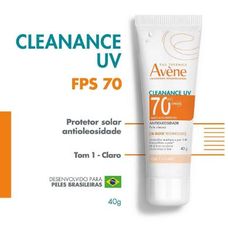 Protetor Solar Facial Avene Cleanance Uv Tom Claro Fps70 40g