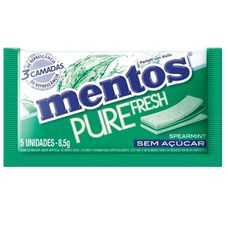 Goma de Mascar Mentos Pure Fresh 3 Camadas Spearmint com 5 Unidades 8,5g
