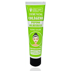 Bisnaga Creme Facial Colageno Pepino Olheiras Capim Limão 40G