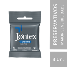Preservativo Jontex Sensitive Mais Fino com 3 Unidades