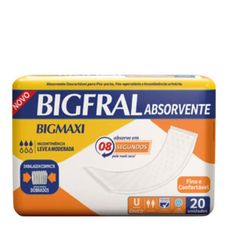 Absorvente Geriatrico Bigfral Regular Plus Tamanho Único com 20 Unidades