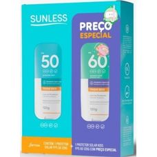 Kit Protetor Solar Sunless Fps50 120g + Preco Especial Protetor Solar Sunless Kids Fps60 120g