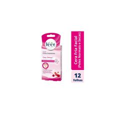 Folha Depilatoria Veet Cera Facial Peles Normais e Secas com 12 Unidades
