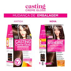 Tintura Casting creme Gloss Loréal 400 Castanho Natural
