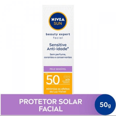 Protetor Solar Nivea Facial Beauty Expert Sensitive Anti-idade Fps 50 50g