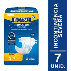 Fralda Geriátrica Bigfral Derma Plus Noturna Tamanho G com 7 Unidades