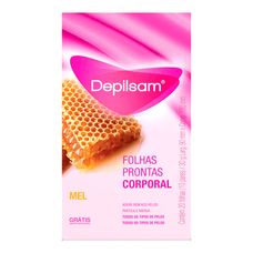 Folhas Para Depilação Depilsam Corporal Mel com 20 Unidades