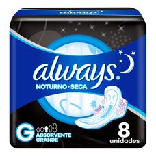 Absorvente Always Noturno Always Noites Tranquilas Seca com Abas 8 Unidades