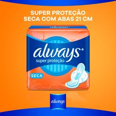 Absorvente Always Super Proteção Cobertura Seca com Abas 32 Unidades