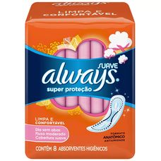 Absorvente Always Super Proteção Suave Sem Abas 8 Unidades