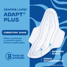 Absorvente Sempre Livre Adapt Plus Suave com Abas Leve 32 Pague 24 Unidades