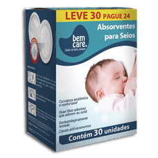 Absorvente Bem Care Para Seios com 30 Unidades