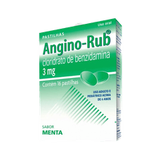 Angino Rub Eurofarma Menta com 16 pastilhas