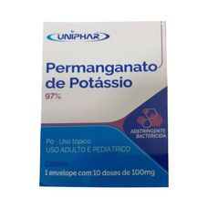 Permanganato de Potássio Uniphar 97% em Pó 1 Envelope com 10 Doses de 100mg