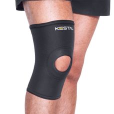 Joelheira Kestal com Orifício E Reforço Patelar Tamanho M Preto