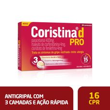 Coristina D Pro 4mg+ 400mg+ 4mg com 16 comprimidos