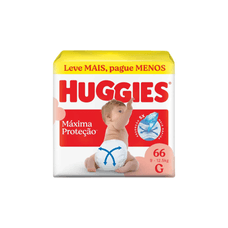 Fralda Descartável Huggies Supreme Care Hiper G com 66 unidades