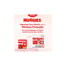 Fralda Descartável Huggies Supreme Care Hiper G com 66 unidades