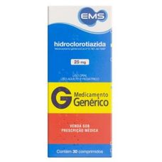 Hidroclorotiazida Ems 25mg 30 comprimidos