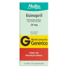 Lisinopril Medley 20mg com 30 comprimidos