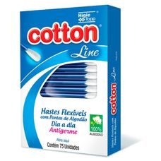 Cotonetes Cotton Line Hastes Flexíveis com 75 Unidades