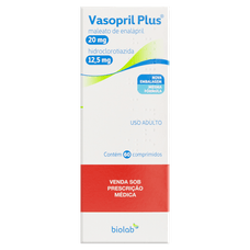 Vasopril Plus Biolab 20mg+ 12,5mg com 60 comprimidos