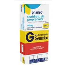 Cloridrato de Propranolol Pharlab 40mg 3 comprimidos