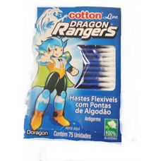 Cotonetes Dragon Rangers Hastes Flexíveis com 75 Unidades