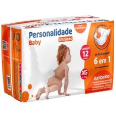 Fralda Personalidade Baby Ultrasec Jumbinho Tamanho Exg com 12 Unidades