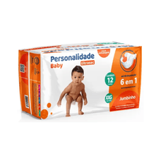 Fralda Personalidade Baby Ultrasec Jumbinho Tamanho Xxg com 12 Unidades