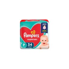 Fralda Pampers Supersec Pacotão P com 34 Unidades