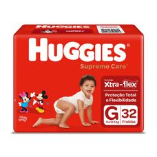 Fralda Huggies Supreme Care Mega Tamanho G com 32 Unidades