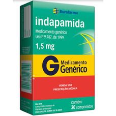 Indapamida Eurofarma 1,5mg com 60 comprimidos