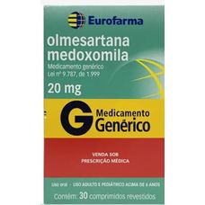 Olmesartana Medoxomila Eurofarma 20mg com 30 comprimidos