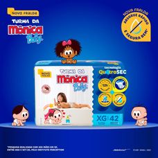 Fralda Turma Da Mônica Baby Mega Tamanho Xg com 42 Unidades