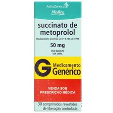 Succinato Metoprolol 50mg com 30 comprimidos revestidos