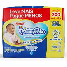 Lenco Umedecido Mamypoko Dia Noite Leve Mais Pague Menos 200 Unidades