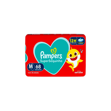 Fralda Pampers SuperSequinha Baby Shark M com 68 Unidades