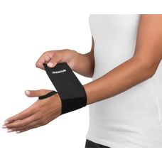 Munhequeira Mercur Elástica Ajustável Cor Preta com 1 Par