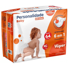 Fralda Personalidade Ultra Sec Hiper Xg com 64 Unidades