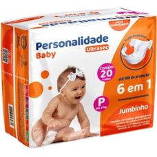 Fralda Personalidade Baby Ultrasec Jumbinho Tamanho P com 20 Unidades
