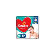 Fralda Descartável Pampers Supersec Pacotão Tamanho M Com 30 Unidades