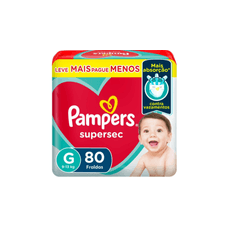 Fralda Pampers Supersec Jumbo Tamanho G com 80 Unidades