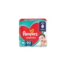 Fralda Pampers Supersec Jumbo Tamanho M com 90 Unidades