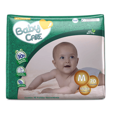 Fralda Baby Care Infantil Tamanho M com 70 Unidades