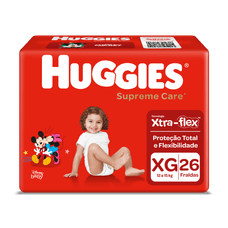 Fralda Huggies Supreme Care Mega Tamanho Xg com 26 Unidades